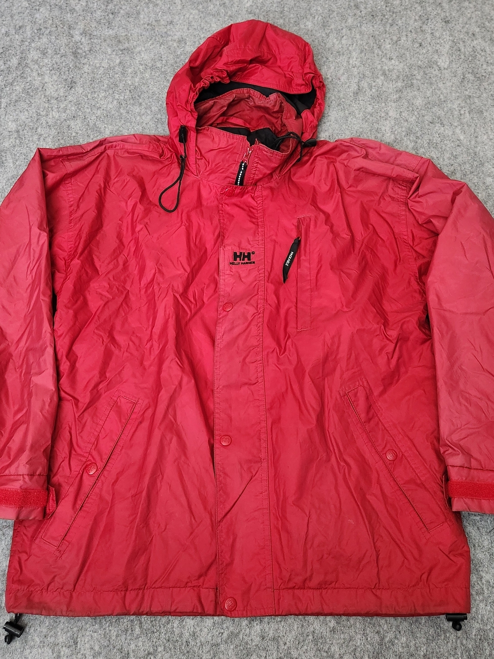 Helly Hansen Crew Hooded Sailing Jacket Men's S Red Helly Tech Zip Pockets